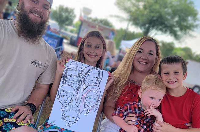 Charlotte Party Caricatures